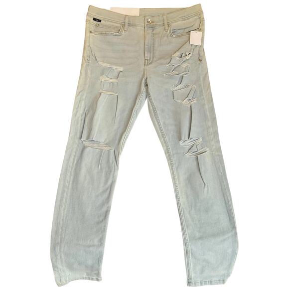 BDG Men Jeans 34X32 Light Blue Denim Skinny Distressed 32" Inseam Mid Rise NWT - Picture 1 of 10